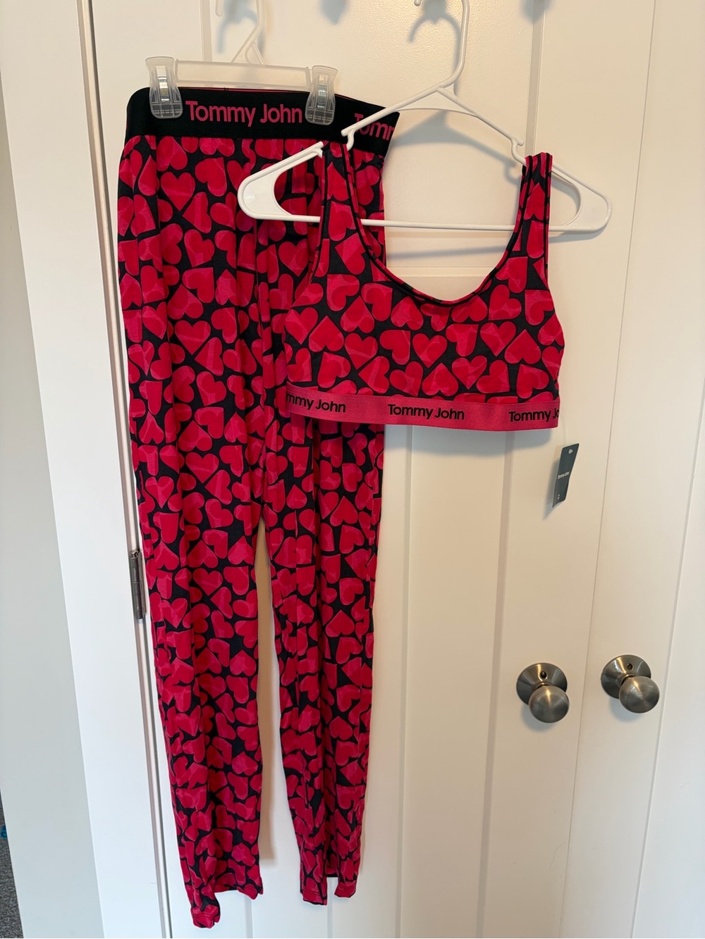 Tommy John Women's Hot Pink Heart Sleepwear Set